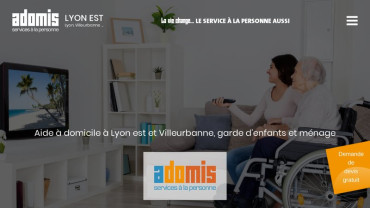 Page d'accueil du site : Adomis Lyon Est