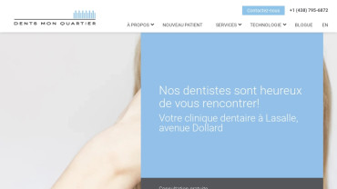 Page d'accueil du site : Dents Mon Quartier