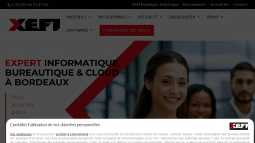 Page d'accueil du site : XEFI Bordeaux Atlantique