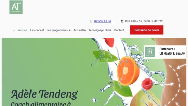 Page d'accueil du site : Adèle Tendeng