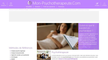 Page d'accueil du site : Mon-psychotherapeute.com