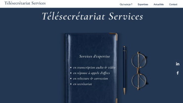 Page d'accueil du site : Telesecretariat services 