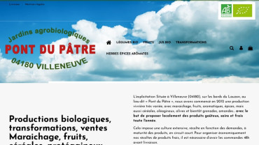 Page d'accueil du site : Ferme Pont du Pâtre