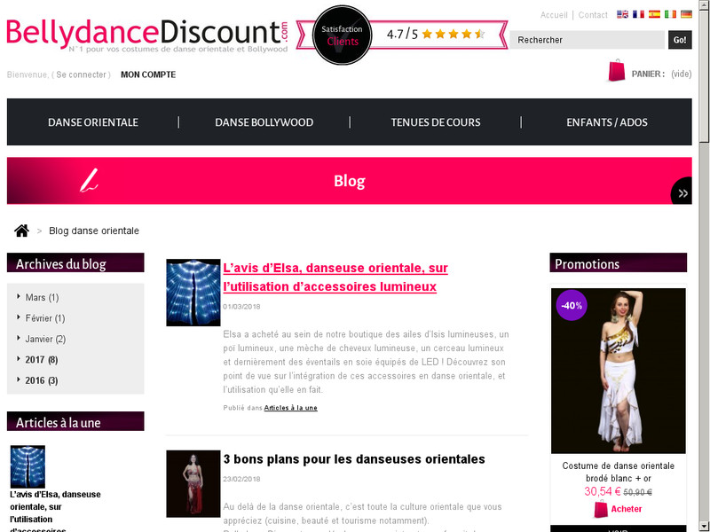Craquez pour la boutique de costumes BellydanceDiscount.com et son blog dédié à la danse orientale