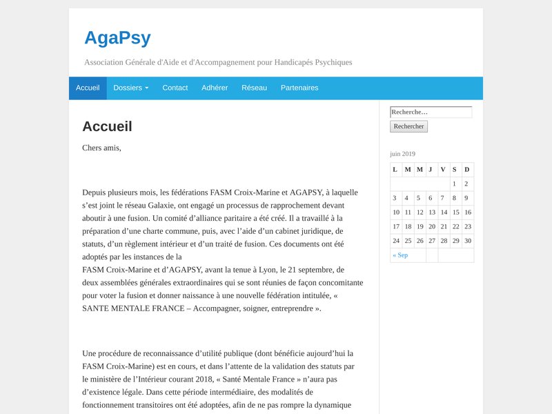 AgaPsy : portail web d'information sur la fédération Santé Mentale France 