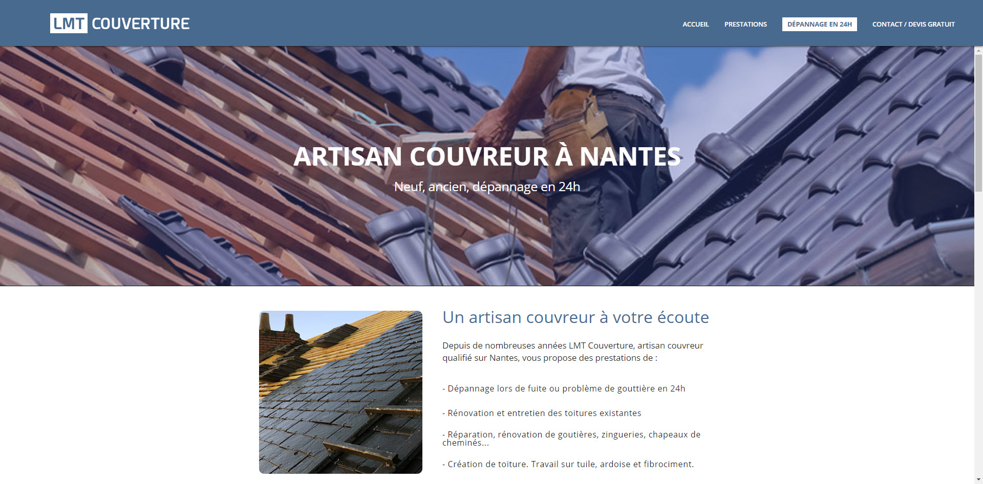 Une entreprise de couverture spécialiste des charpentes et des toits en zinc à Nantes