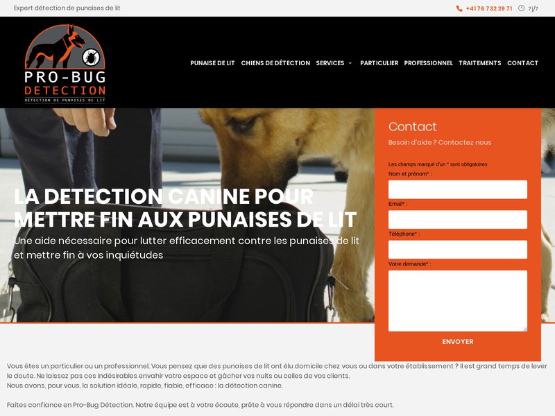 Pro-Bug Détection, entreprise de détection canine de punaises de lit