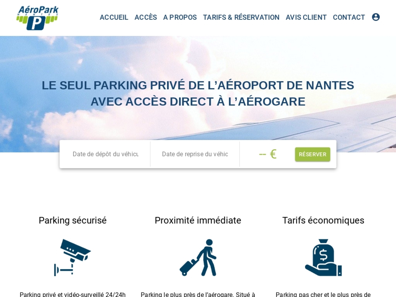 Aeropark Nantes : Parking sécurisé et économique à proximité de l'aéroport Nantes Atlantique
