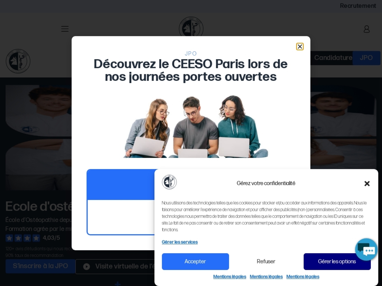 CEESO Paris - Ecole d'ostéopathie : formation de haut niveau