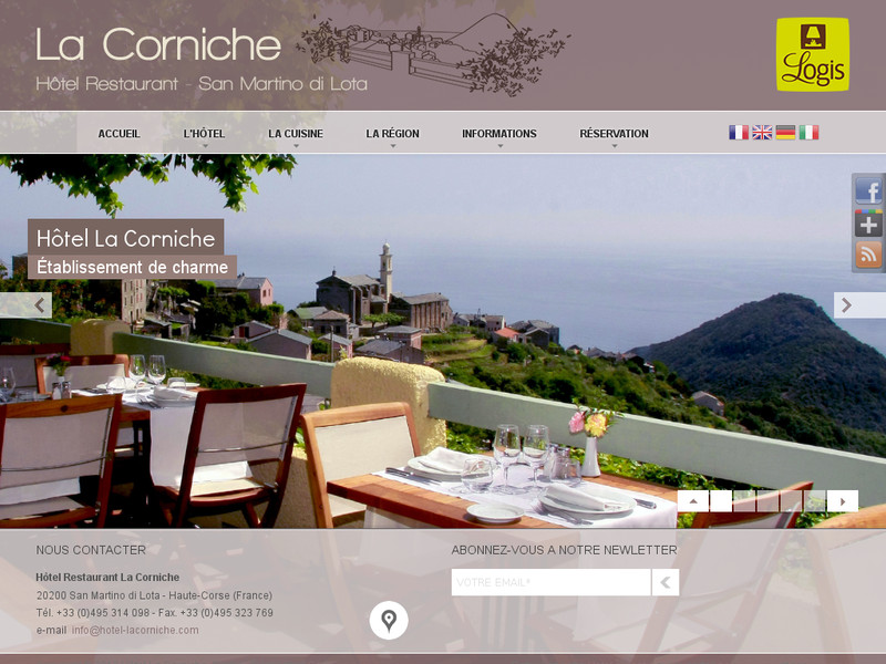La Corniche, Hotel restaurant en Corse proche de Bastia