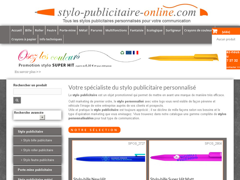 Stylo publicitaire online : un site de référence pour sélectionner vos stylos personnalisables