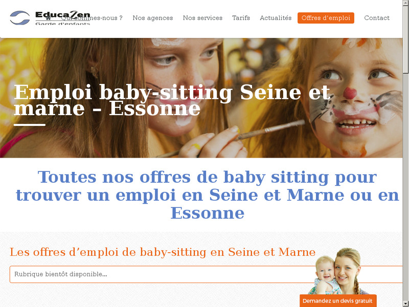 Emploi de baby-sitting en Seine-et-Marne