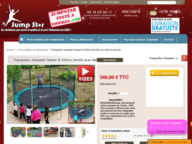 Profitez de l'offre Jumpstar sur le trampoline 430 cm