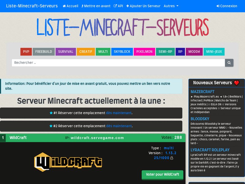 serveur minecraft 1.7.2