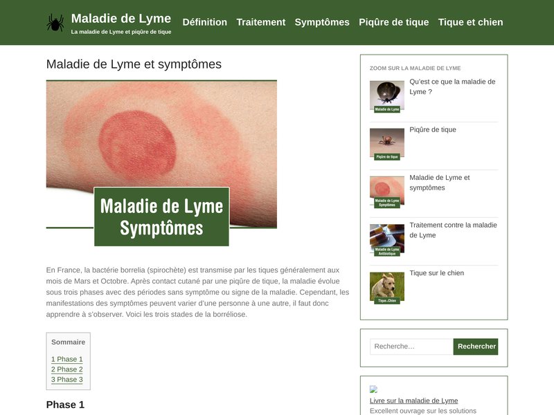 La maladie de Lyme : Site sur le diagnostic et les ...