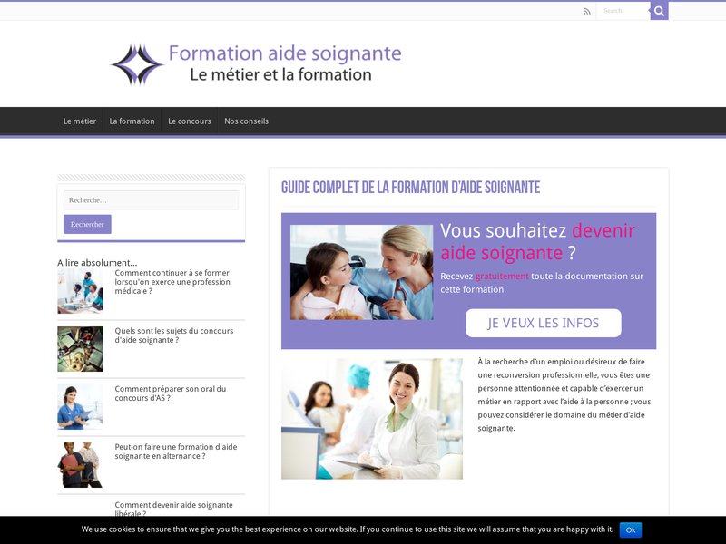 Formation aidesoignante  Tout savoir sur les formations d'aidesoignante