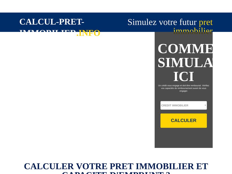 Calcul Prêt Immobilier : Calculateur De Prêt Immobilier Et De Mensualités