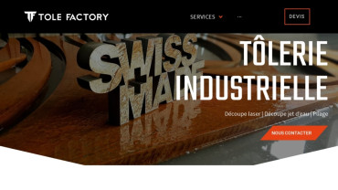 Page d'accueil du site : Tole Factory