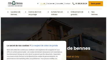 Page d'accueil du site : City Bennes