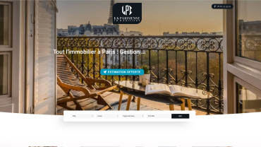 Page d'accueil du site : La Parisienne Immobilière