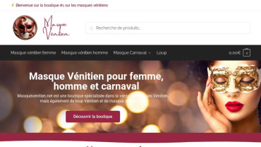 Page d'accueil du site : Masque Vénitien