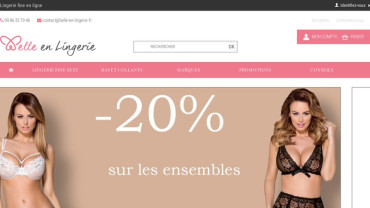 Page d'accueil du site : Belle en Lingerie