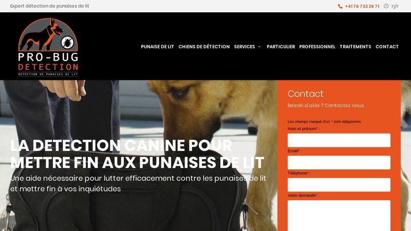 Pro-Bug Détection, entreprise de détection canine de punaises de lit