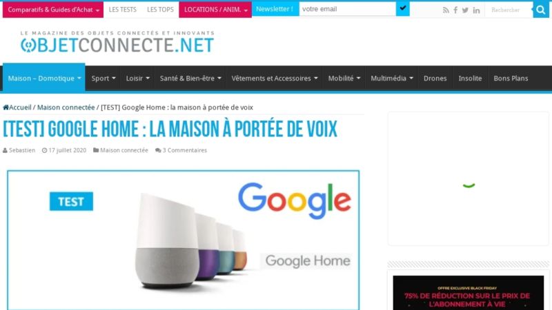 OBJETCONNECTE.NET, guide et test sur le Google Home