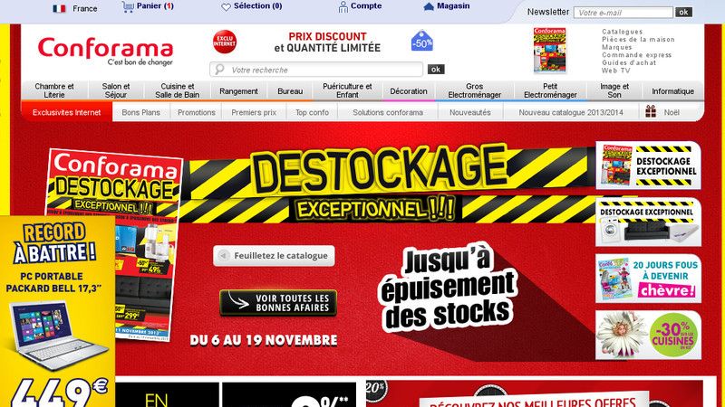 Déstockage et promotion sur Conforama.fr