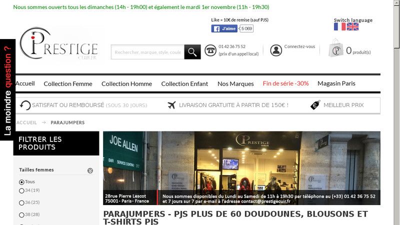 Trouver des doudounes Parajumpers (PJS) à Paris