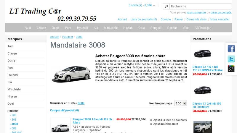 Le Peugeot 3008 phase 2 neuf restylé