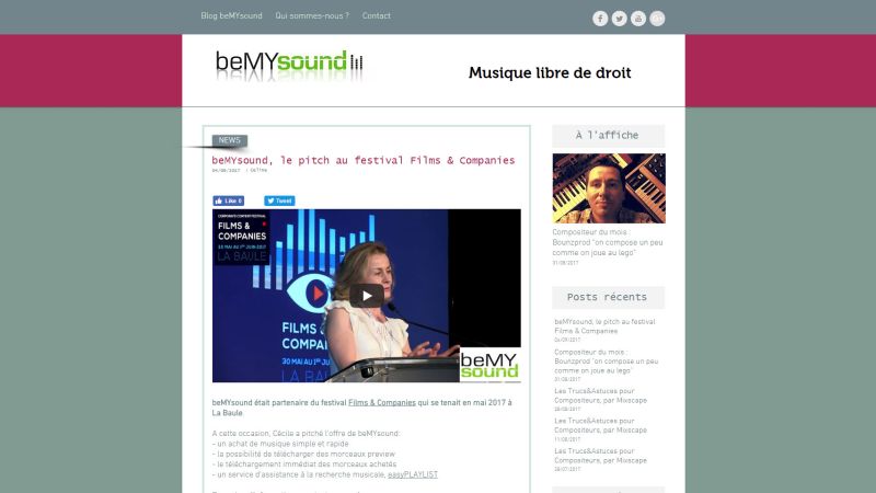 beMYsound, son pitch au festival Films & Companies