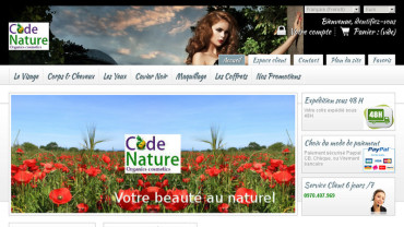 Page d'accueil du site : Code-Nature