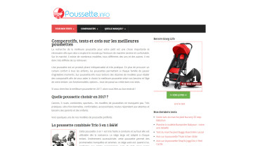 Page d'accueil du site : Poussette