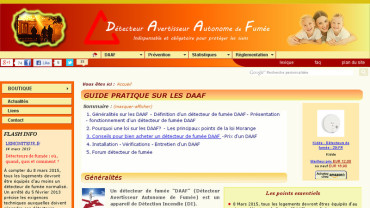Page d'accueil du site : Détecteur Avertisseur Autonome de Fumée