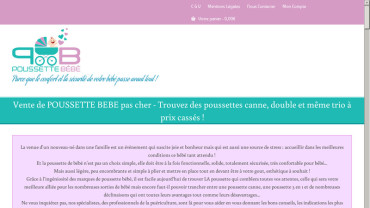 Page d'accueil du site : Poussette bébé
