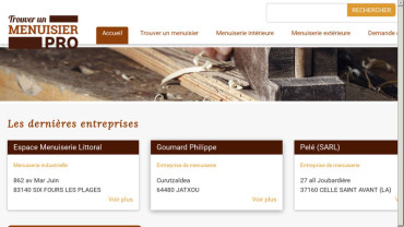 Page d'accueil du site : Menuisier.info