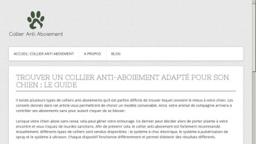 Page d'accueil du site : Collier anti-aboiement
