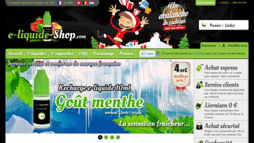 Page d'accueil du site : E-liquide Shop