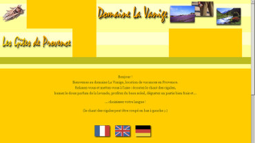 Page d'accueil du site : Domaine La Vanige