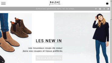 Page d'accueil du site : Balzac Paris