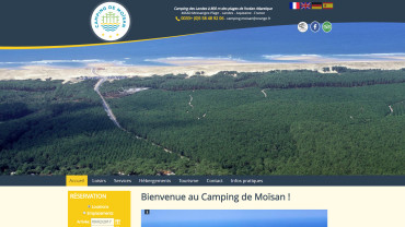Page d'accueil du site : Camping de Moïsan