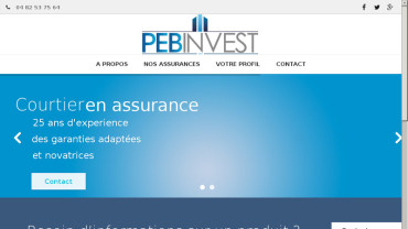 Page d'accueil du site : PEB Invest