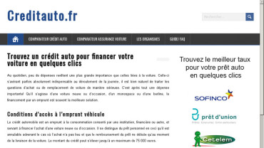 Page d'accueil du site : Créditauto.fr