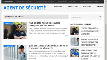 Page d'accueil du site : Agent de Sécurité