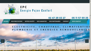 Page d'accueil du site : Energie Pajon onfort