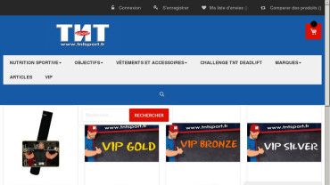 Page d'accueil du site : TNT Sport