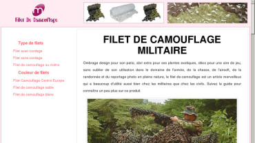 Page d'accueil du site : Filet de camouflage 
