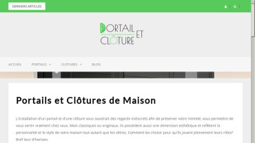 Page d'accueil du site : Portail et Clôture