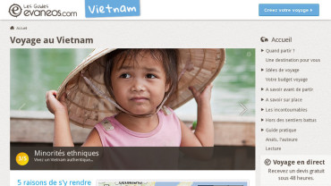 Page d'accueil du site : Voyager au Vietnam 
